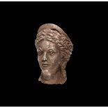 Roman Silver Statue Head