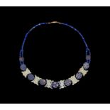 Double Strand Lapis Bead Necklace