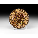 Post Medieval Godfrey Newcomb 'Stay Me With Flagons Comfort Me with Apples' Slipware Dish