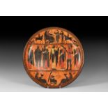 Greek Style Painted Pantheon Plate