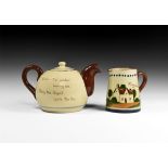 Vintage Torquay Pottery Teapot and Milk Jug Set