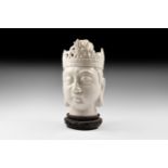 Chinese Large Ceramic Head of Arya Tara