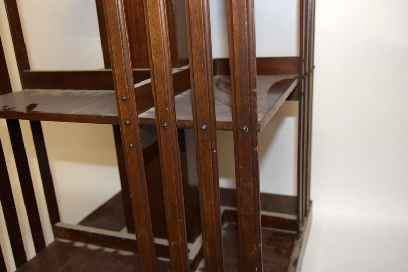 Edwardian inlaid revolving bookcase - Image 3 of 5