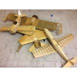 4x part built balsa wood model planes all good size