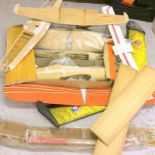 Collection of part built balsa wood model planes for finishing