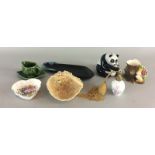 Collection of china and other curios to include Aynsley ,Nat west money box ,perfume atomiser by