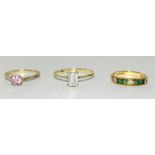 3 9ct gold ladies rings