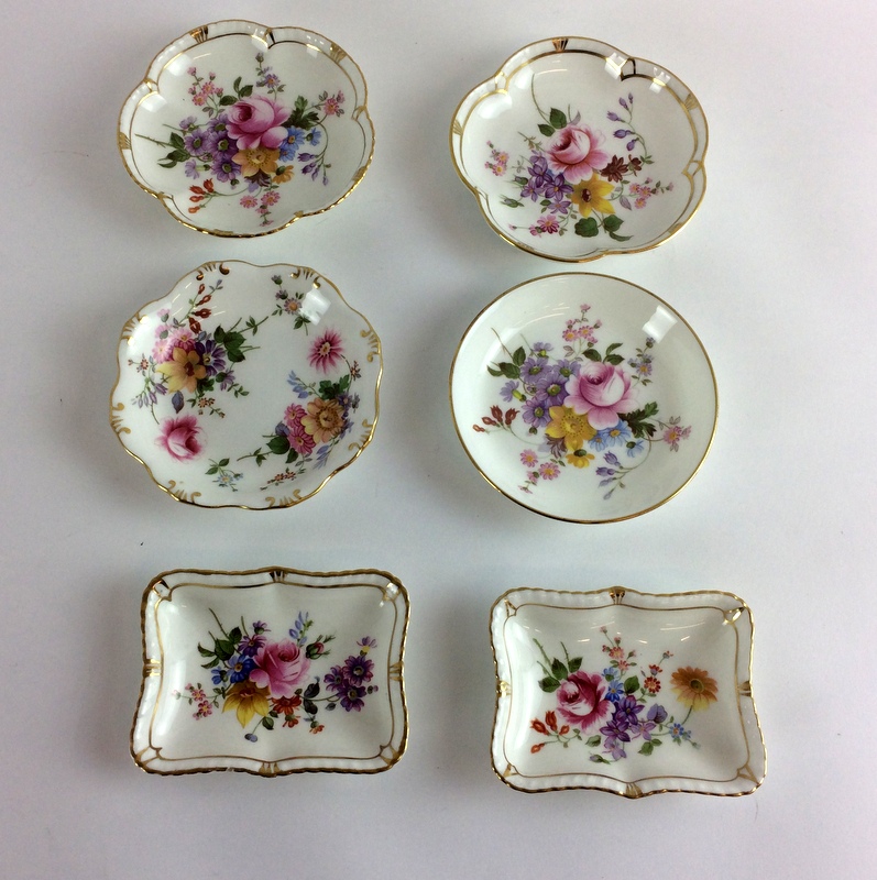 Royal Crown Derby pin dishes '6' Derby Posies