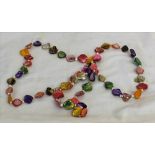 A multi coloured bead necklace