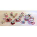 Mix tourism Cabinet china including 2 moustache guarded tea cups