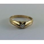 1/4ct diamond 9ct gold gypsy ring, size W