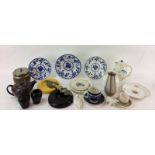 Good collection of china and glass curios to include Minton , Delft, Denby Etc