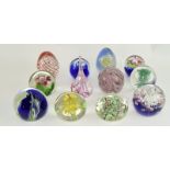 Collection 12 glass paper weights to include Caithness