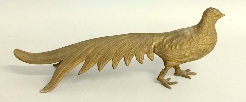 Bronzed gilt pheasant model