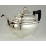 A silver teapot