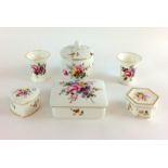 Royal Crown Derby Mix items to include jam pot , vases etc collection