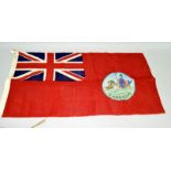 An original British Commonwealth cotton flag of Barbados Red Ensign as used from 1870 until 1966.