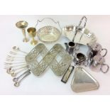 Large collection of silver plate to include a Parisian Trivet