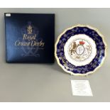 Royal Crown Derby ltd edition plate 50 Anniversary Wedding Queen Elizabeth to Prince Phillip no