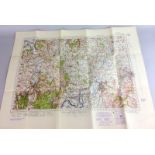 1940s war revision 1' ordinance survey map of Gloucester and Forest of Dean vellum backed