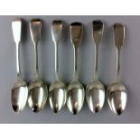 6 rat tail silver dessert spoons