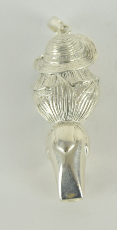 an unusual silver whistle in the shape of a young lady with a bonnet - Image 2 of 4