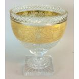 Chrystal cut glass centre table bowl with gilded decoration