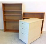 G plan bookcase with adjustable shelves, file cabinet and another bookcase