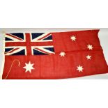 An original British Commonwealth cotton flag of the Australia Red Ensign 142cms by 70cms