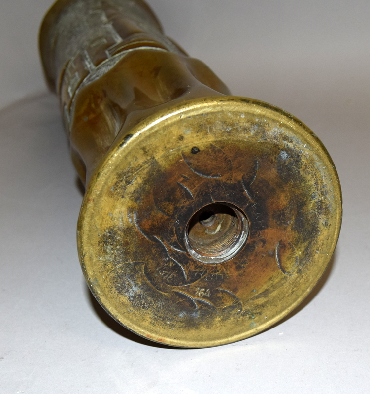 An impressive 1916 dated German shell case stick stand decorated with a mosque and minarets & - Image 6 of 6