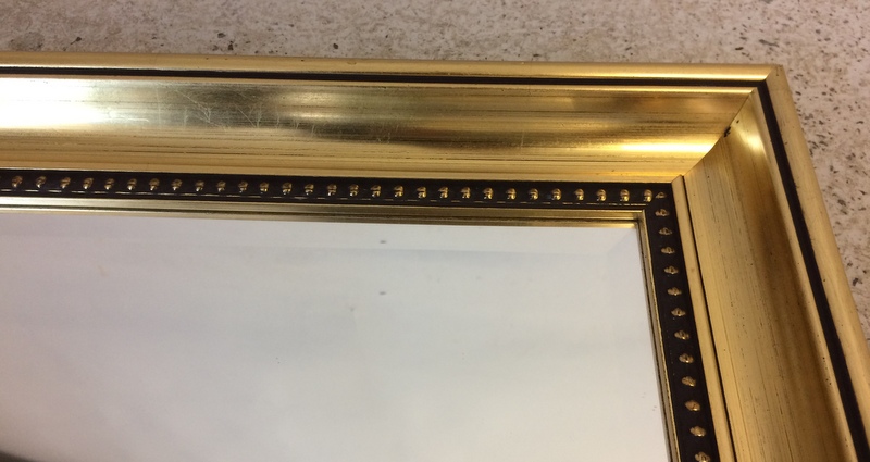 Gilt frame bevelled edge glass wall mirror 100x70cm - Image 3 of 3