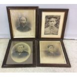 Wood framed family photos from early 1900s