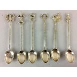 Indian white metal tea spoons (6)