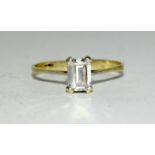 9ct gold ladies single stone ring size T