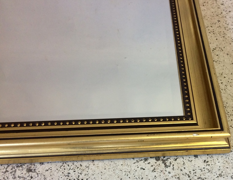 Gilt frame bevelled edge glass wall mirror 100x70cm - Image 2 of 3