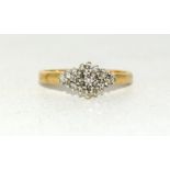 9ct gold ladies diamond ring size N