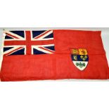 An original British Commonwealth cotton flag of the Canada Red Ensign as used from 1921 until