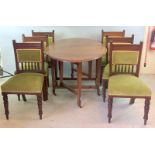 Oak drop leaf dining table and set of 6 chairs