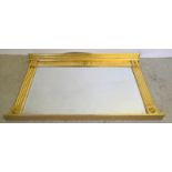 Gilt frame over mantle pillar mirror with swag decoration