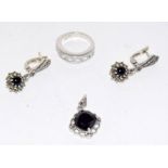 Collection of silver jewellery ring ,earrings and pendant