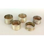 5 mix silver table napkin rings