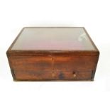 Mahogany table top glass front display cabinet