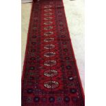 Red hall runner 'Kashan' pure wool 280x70cm
