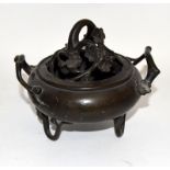 Japanese bronze incense burner with cover C1900