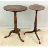 Pair of Georgian side or lamp tables on tripod feet ,one is a tip top table 68cm tall x 48cm