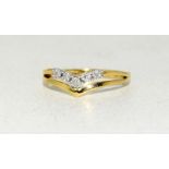 9ct gold ladies diamond h/m heart ring size L