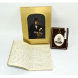 Early photograph 1890 colour tinted in an oval frame set in a Carte de Visite case ,a Victorian