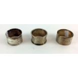 Three silver napkin rings