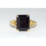 9ct gold ladies antique set square face ring size L