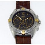 a gents Breitling chronograph quartz wristwatch on leather strap